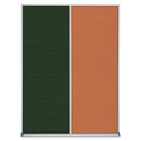 United Visual Products Single Door Radius Plus Corkboard, 36"X UV8002PLUS-WHITE-PUMICE